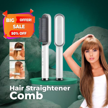 Hair Straightener Brush Hair Straightening Iron With Built In Comb,ST26