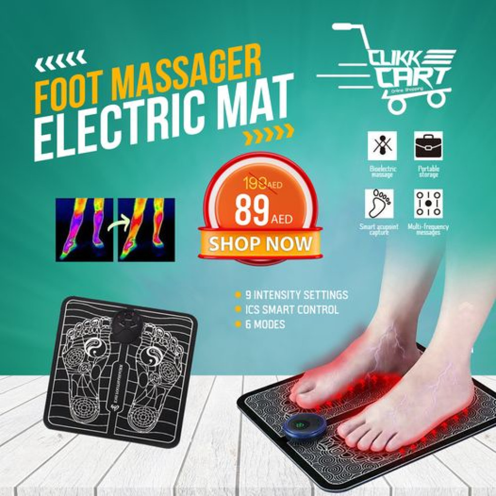 Foot Massager Mat, Electric Leg Foot Muscle Stimulator Massager Pressure Relief Pain Relief Foot Relaxing Blood Circulation Foot Massager Pad,Ms02